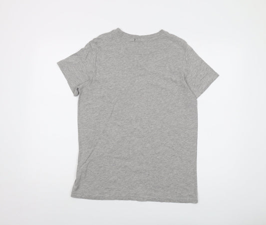 Lee Mens Grey Cotton T-Shirt Size L Crew Neck
