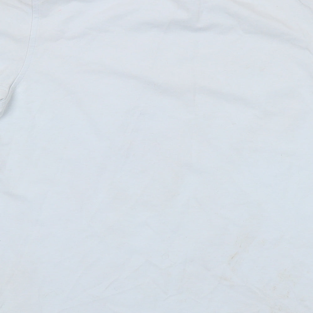 Rascal Womens Blue Cotton Basic T-Shirt Size L Crew Neck