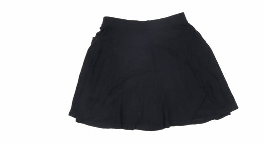 ASOS Womens Black Viscose A-Line Skirt Size 10 - Pockets on front
