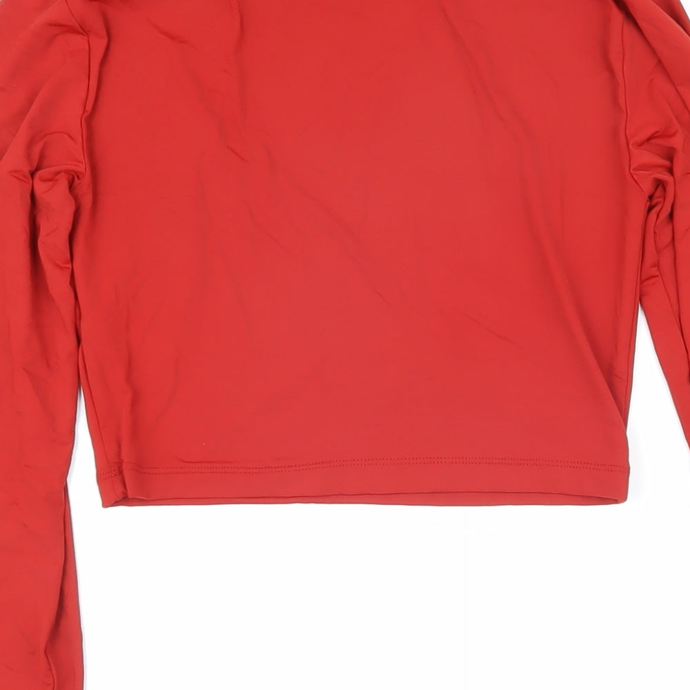 Womens UK Size M Zara Red Basic T-Shirt
