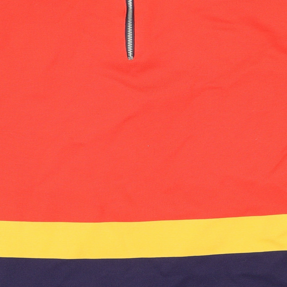 Marks and Spencer Womens Multicoloured Colourblock Polyimide Tunic T-Shirt Size 14 Round Neck