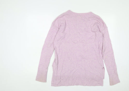Gap Womens Purple Crew Neck Nylon Pullover Jumper Size S