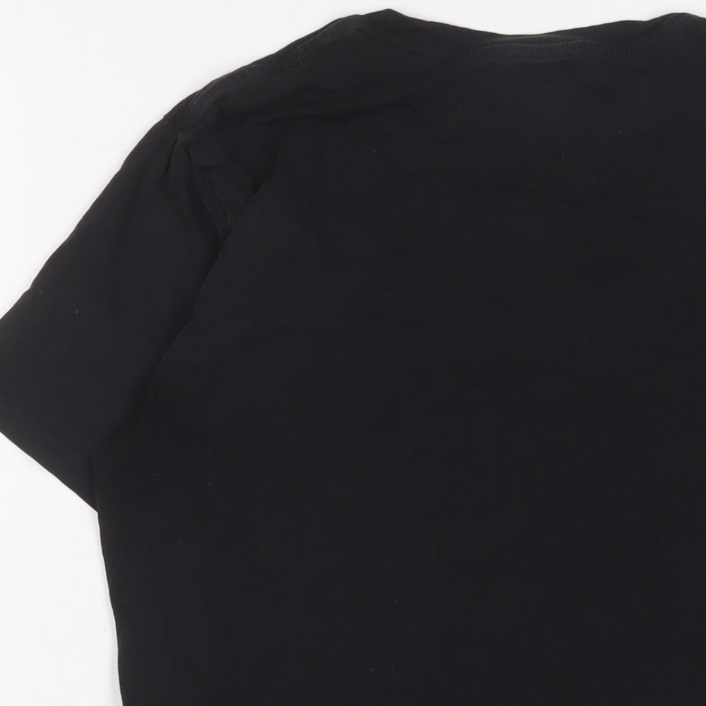 Levi's Womens Black Cotton Basic T-Shirt Size M Crew Neck - Logo