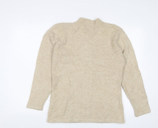 Womens UK Size M Sarah Dunnway Gold Cardigan Jumper