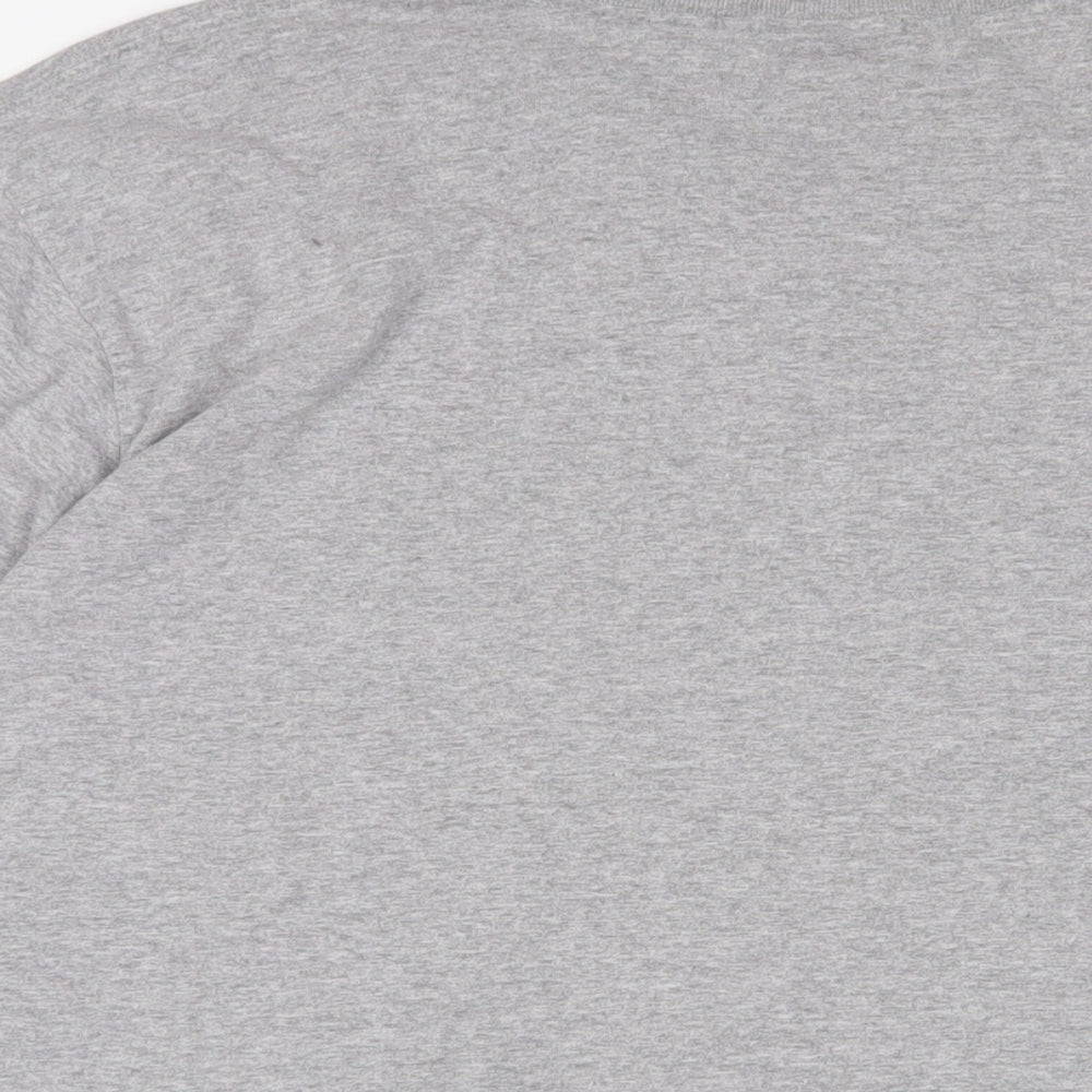Reebok Mens Grey Polyester T-Shirt Size 2XL Crew Neck - Logo