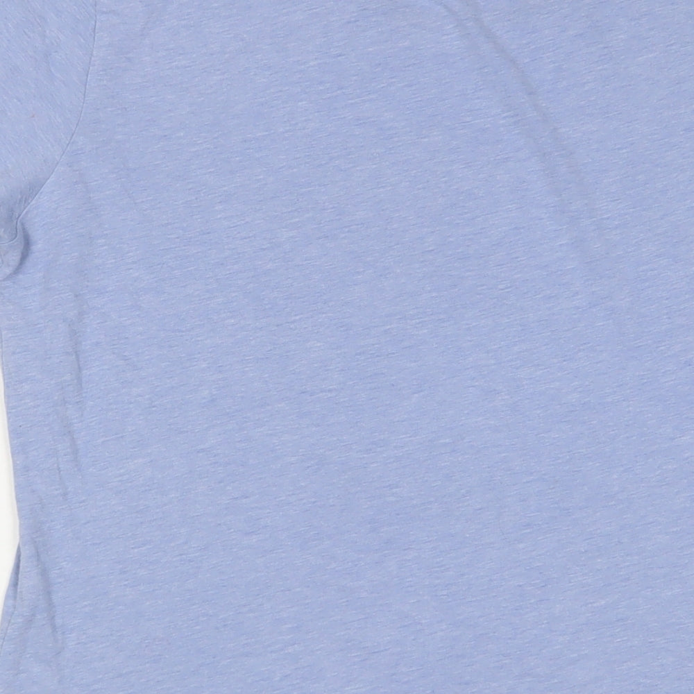 Womens UK Size 14 Hard Rock Blue Basic T-Shirt