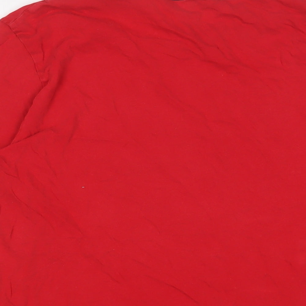 Lee Mens Red Cotton T-Shirt Size S Crew Neck - Logo