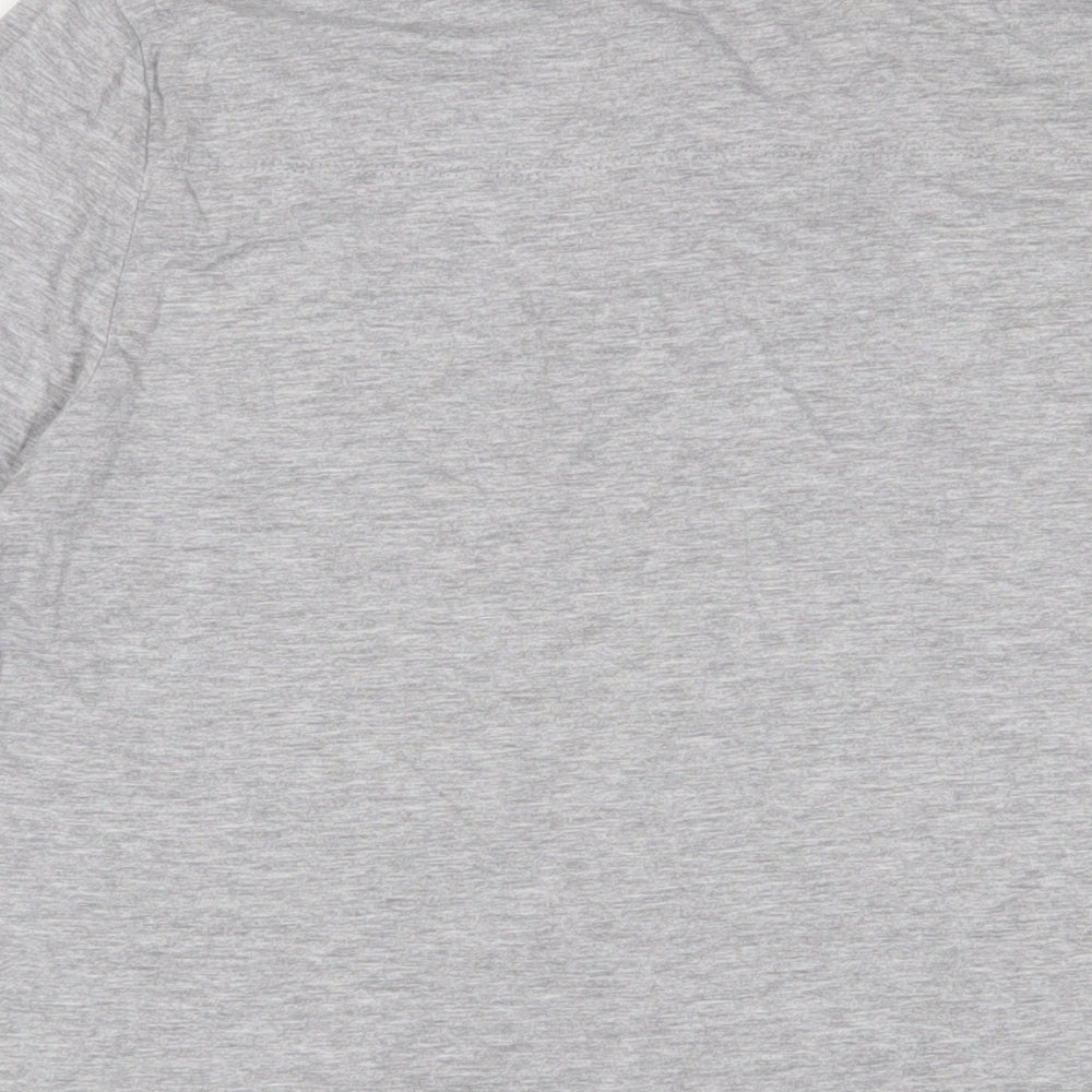 Brand and care label for French Connection women’s grey cotton basic polo, size L, collared - logo, embroidered