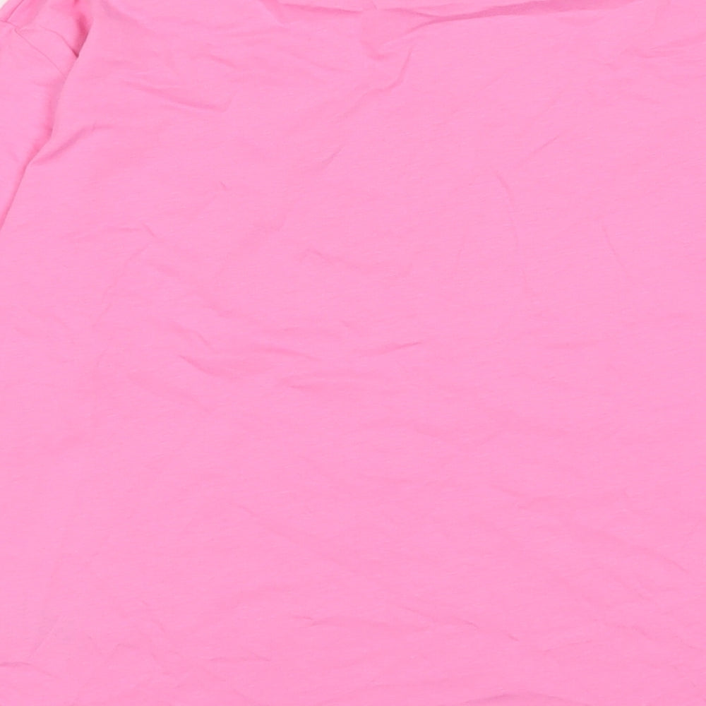 Marks and Spencer Girls Pink Cotton Basic T-Shirt Size 12-13 Years Crew Neck Pullover - Bondi Beach