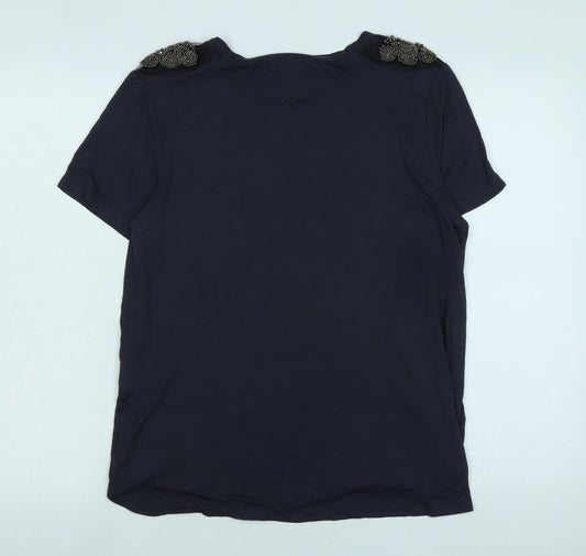 Womens UK Size L Oasis Blue Basic T-Shirt