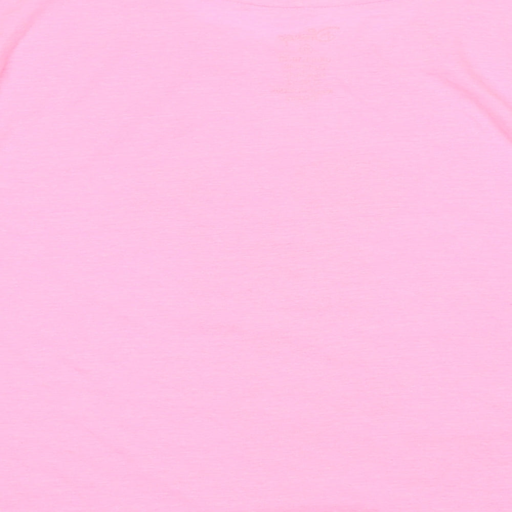 Womens UK Size XL Disney Pink Basic T-Shirt