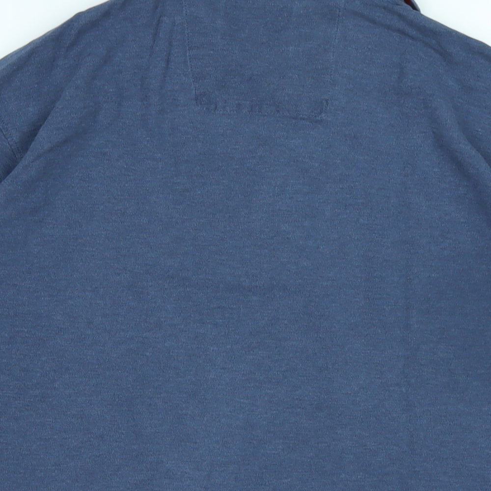 Blue Harbour Mens Blue Cotton Polo Size M Collared - Logo