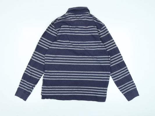 Blue Harbour Mens Blue Cotton Polo Size M Collared