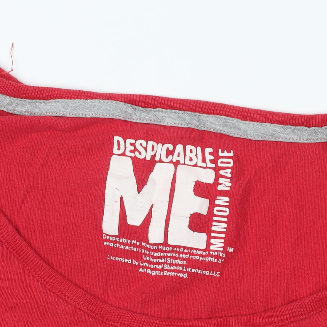 Womens UK Size 16 Despicable Me Red Basic T-Shirt