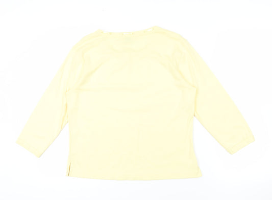 Damart Yellow 3/4 Sleeve Blouse - Size 16