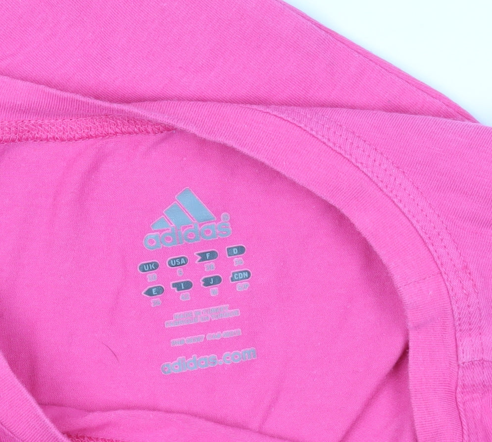 Womens UK Size 10 adidas Pink Basic T-Shirt