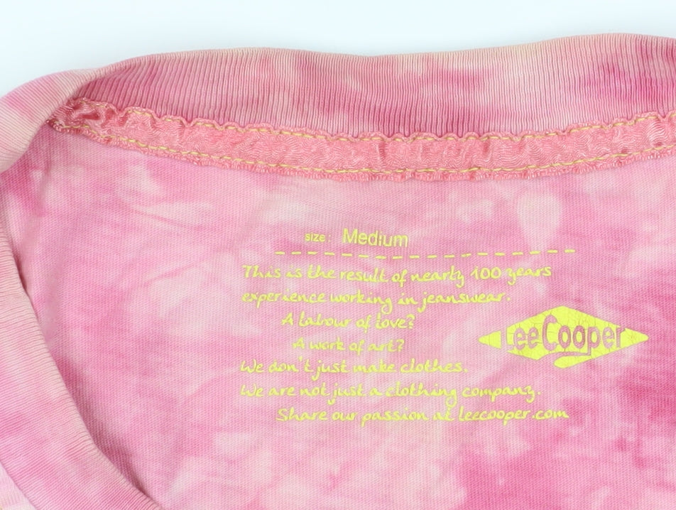 Womens UK Size M Lee Cooper Pink Basic T-Shirt