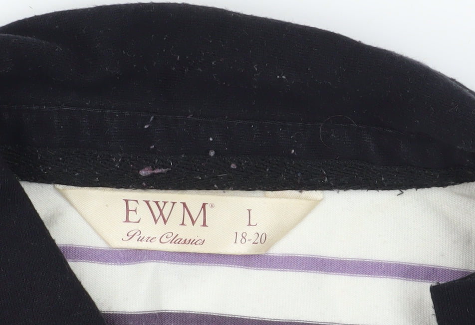 Brand and care label for EWM Multicoloured Striped Polo Shirt L