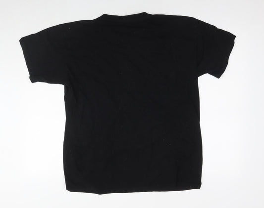 B&C Mens Black Cotton T-Shirt Size L Round Neck - Vintage 1996 Aged to perfection