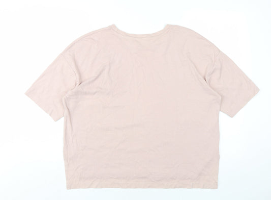 Womens UK Size M Mango Pink Basic T-Shirt