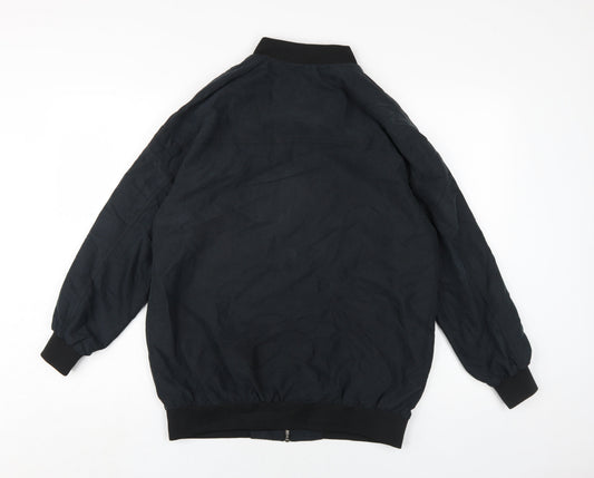 Womens UK Size 2XS Monki Black Bomber Jacket