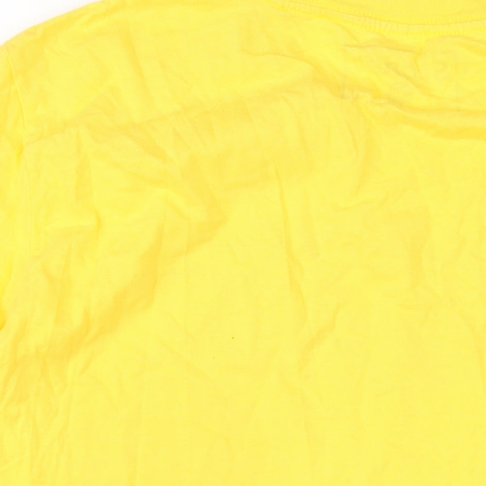Womens UK Size M The Rolling Stones Yellow Basic T-Shirt