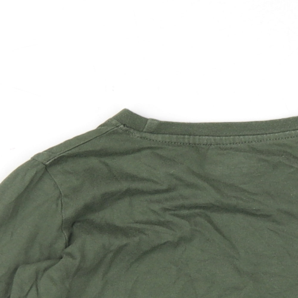 Jurassic World Boys Green Cotton Basic T-Shirt Size 2-3 Years Round Neck Pullover