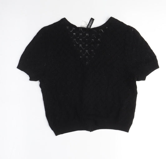 Womens UK Size XS Divided Black Cardigan Jumper