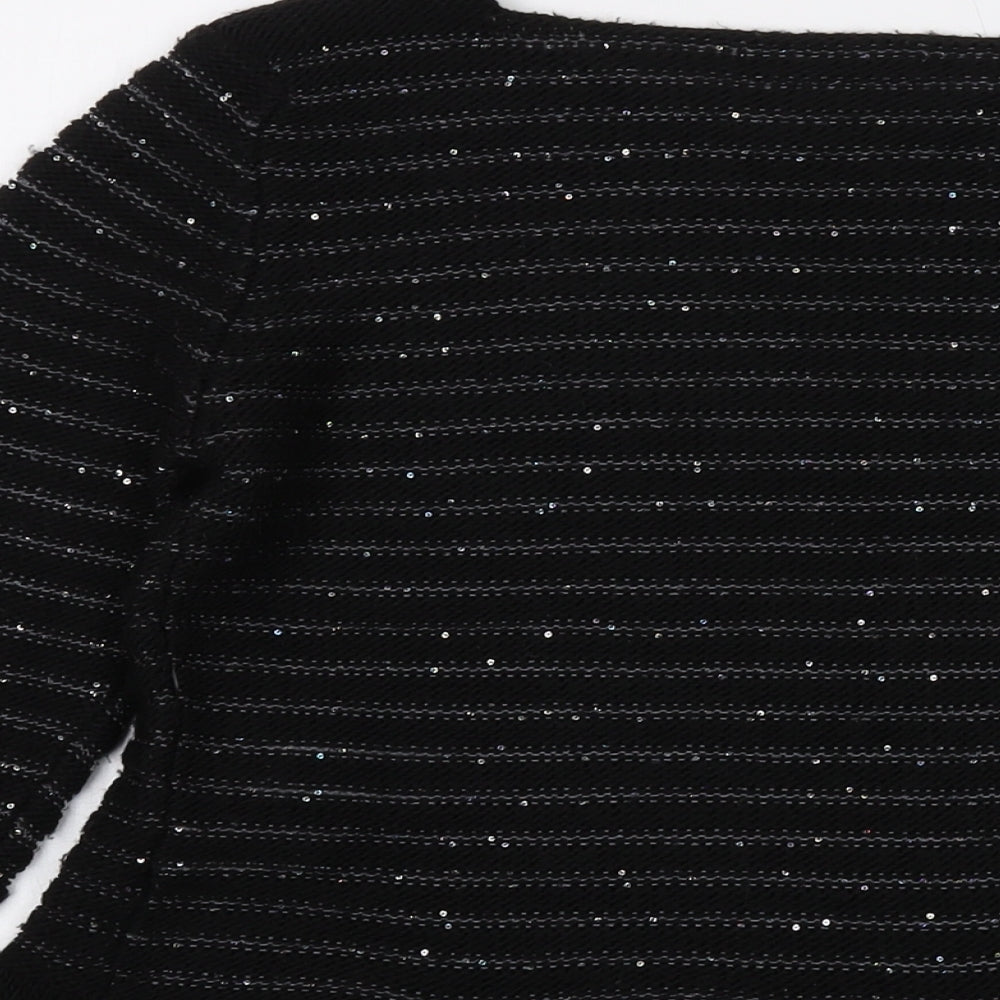 Rinascimento Womens Black Round Neck Acrylic Pullover Jumper Size L