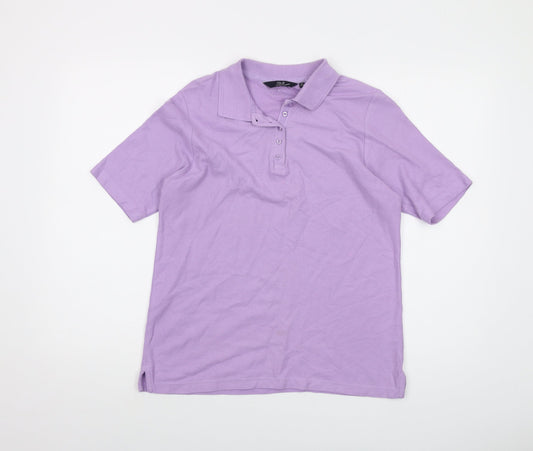 Womens UK Size 14 Isle Purple Basic Polo