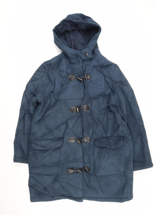 Womens UK Size 16 Cotton Traders Blue Overcoat