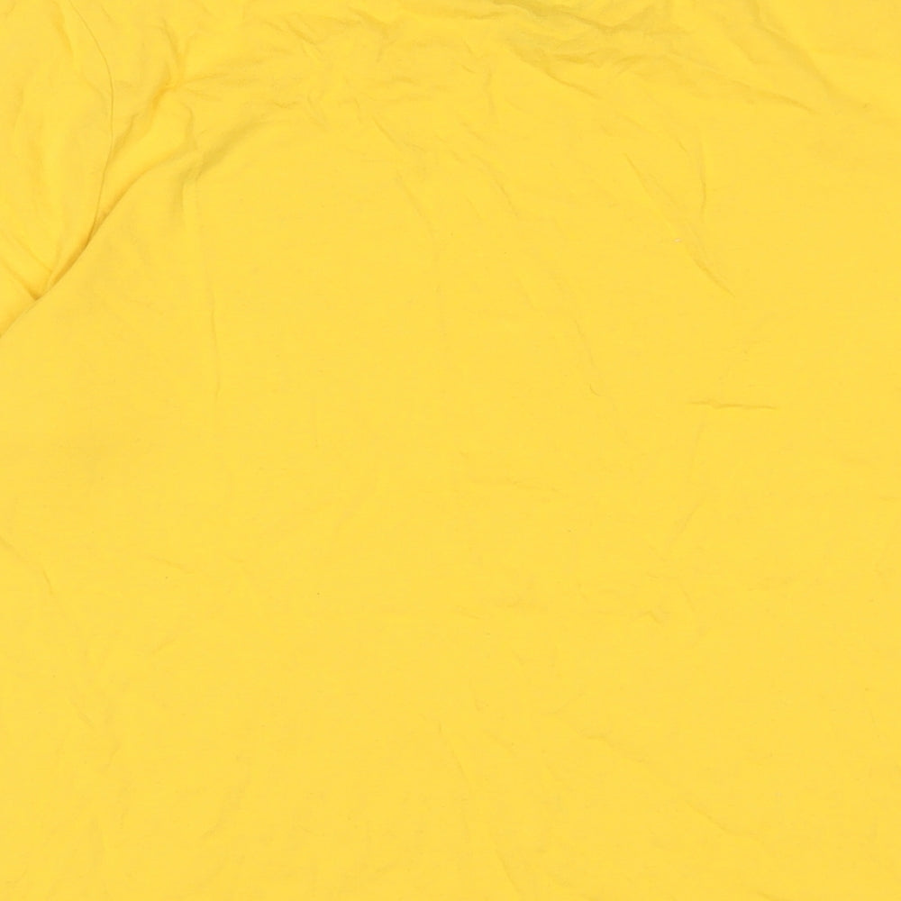 The Lion King Womens Yellow Cotton Basic T-Shirt Size S Crew Neck