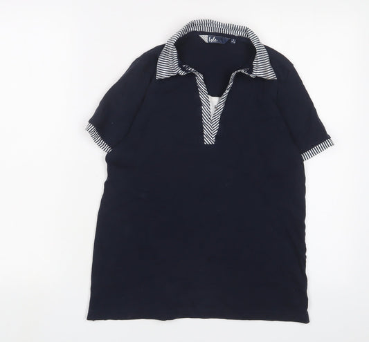 Womens UK Size S EWM Blue Basic Polo