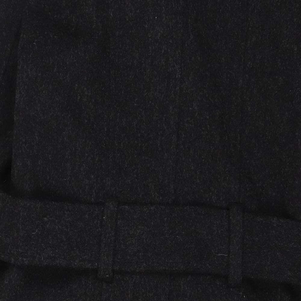 New York & Company Womens Grey Overcoat Coat Size 4 Button - Belted