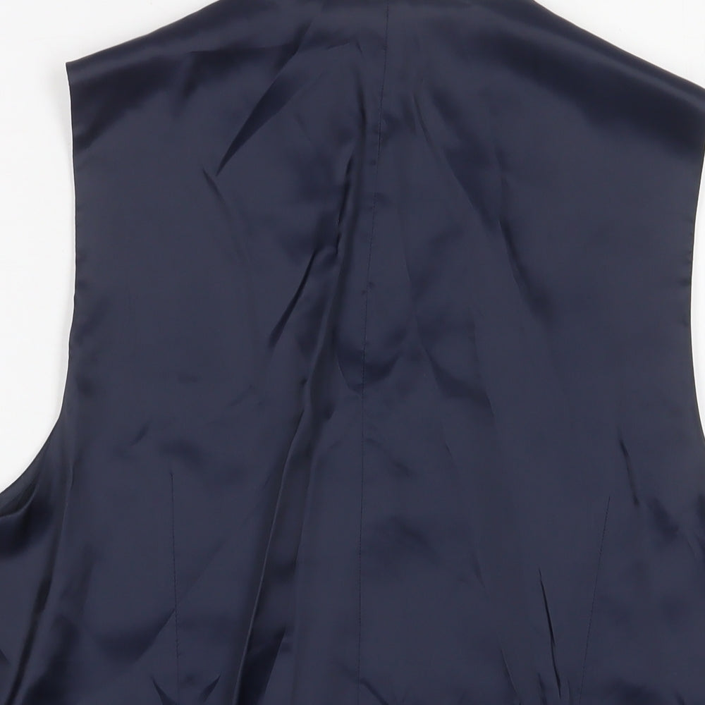 Marks and Spencer Mens Blue Polyester Jacket Suit Waistcoat Size 38 Regular