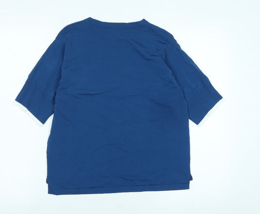 Autograph Womens Blue Crew Neck Viscose Pullover Jumper Size S