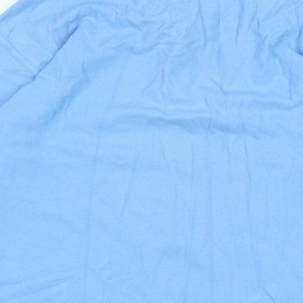 Greenwoods Mens Blue Cotton Polo Size M Collared - Logo