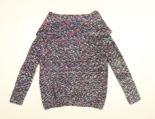 Womens UK Size 12 Apricot Multicoloured Pullover Jumper