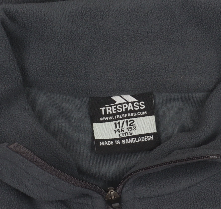 Trespass Grey 1/4 Zip Fleece Boys Sweatshirt 11-12 Years