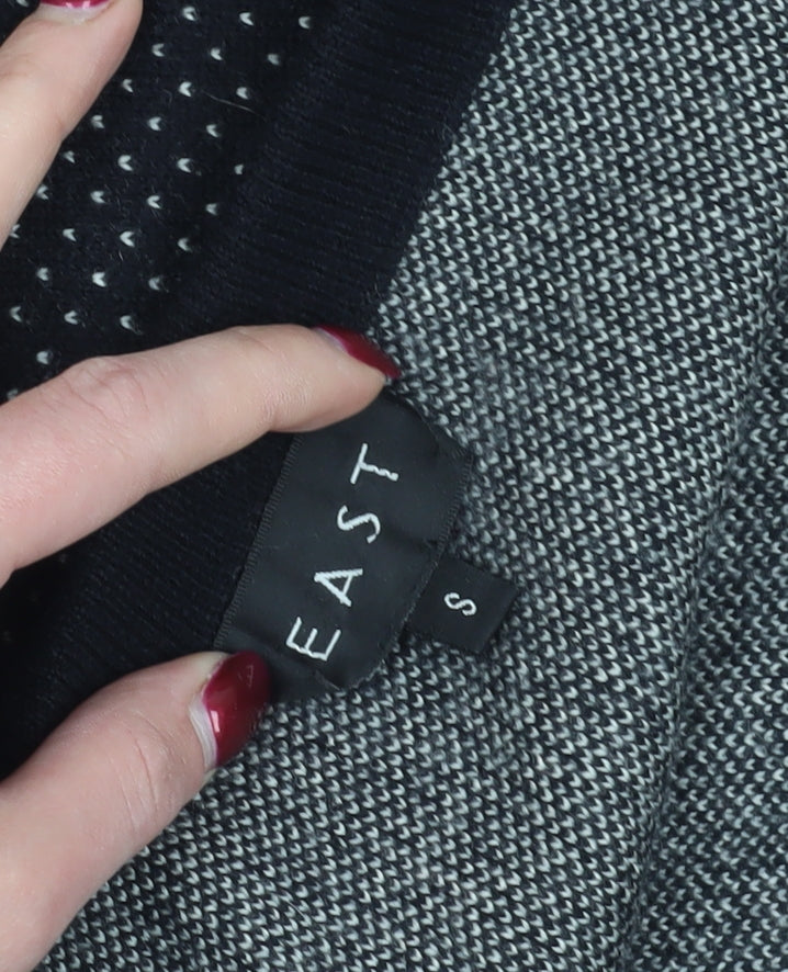 Brand and care label for East Black Wool Skirt -, size S, Elegant Pencil Style