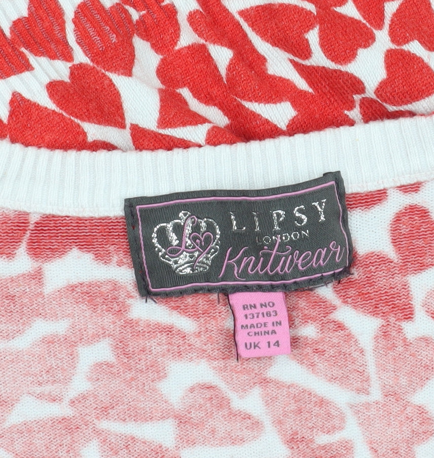 Womens UK Size 14 Lipsy Red Pullover Jumper