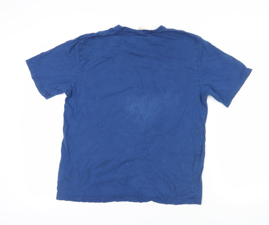 Marvel Blue Captain America T-Shirt L Men's Comic