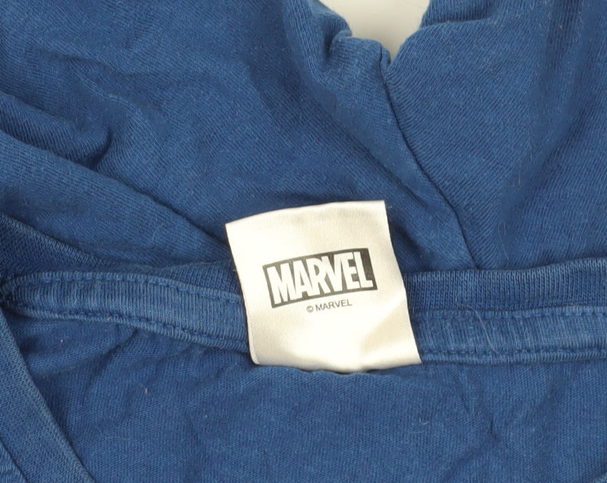 Marvel Blue Captain America T-Shirt L Men's Comic