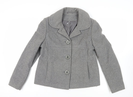 Womens UK Size 12 Dorothy Perkins Grey Basic Jacket
