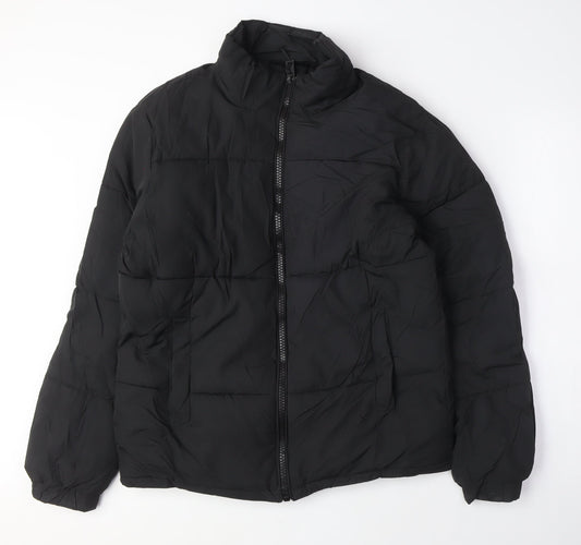 Womens UK Size XS Bershka Black Puffer Jacket