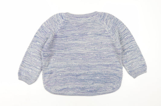 Womens UK Size 14 Indigo Blue Pullover Jumper