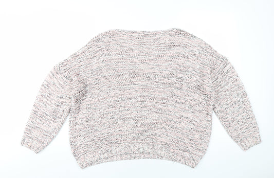 Anthology Womens Pink Round Neck Acrylic Pullover Jumper Size 20