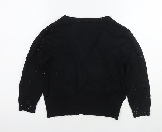 Womens UK Size M Sky Black Cardigan Jumper