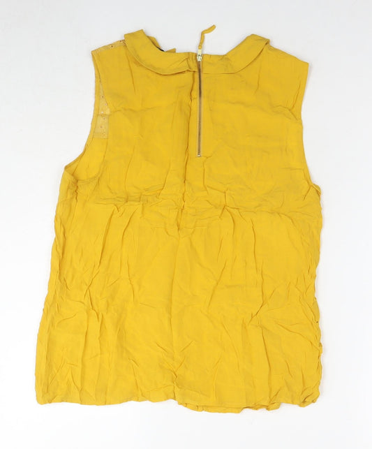 Womens UK Size 14 Oasis Yellow Basic Tank