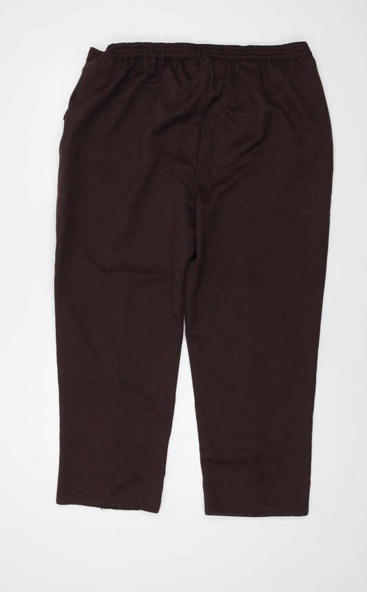 EWM Womens Brown Polyester Trousers Size 20 L25 in Regular